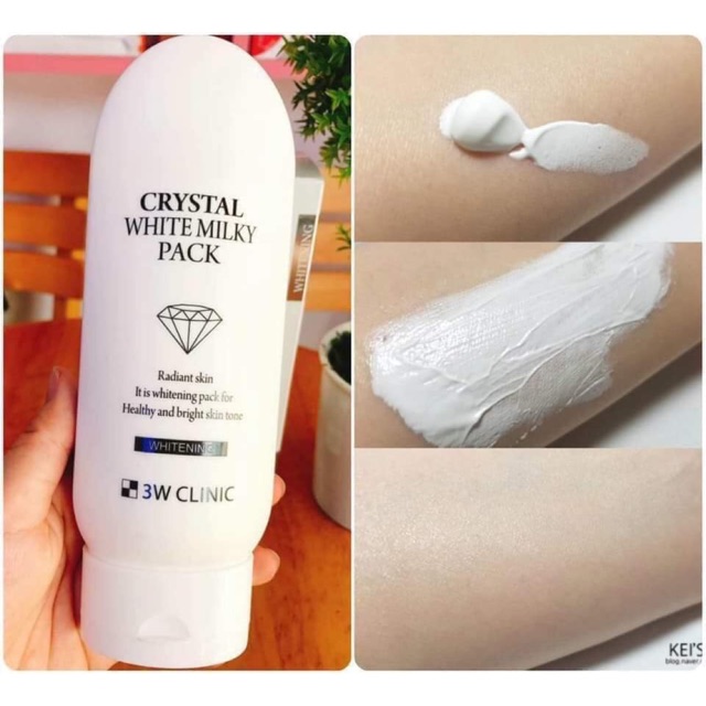 Kem Ủ Trắng 3W Clinic Crystal Whitening Milky Pack (200g)