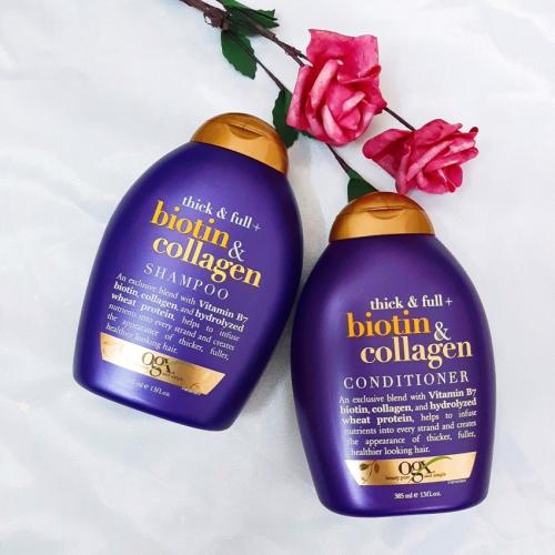 Bộ Gội Xả Biotin Collagen OGX chống ngăn rụng tóc 385ml